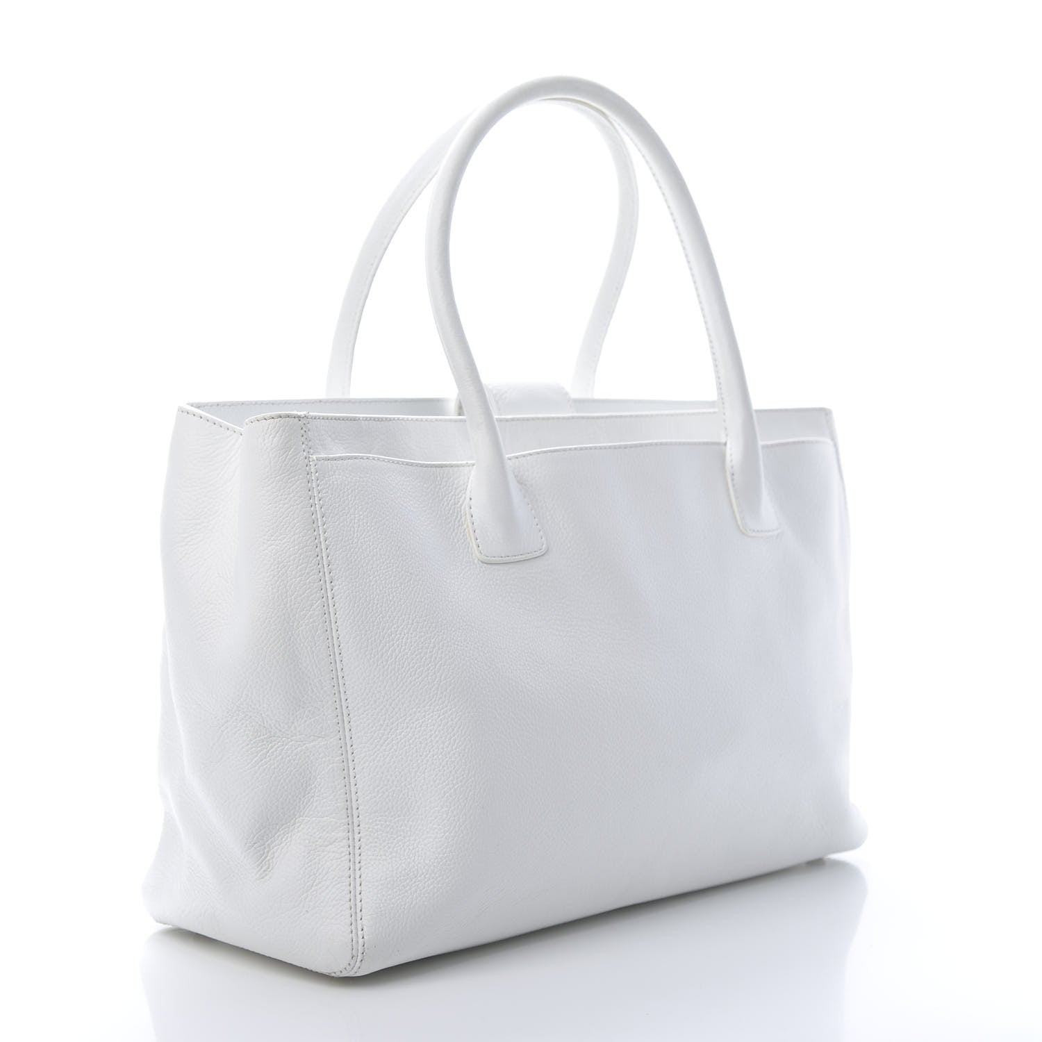 Chanel Calfskin Cerf Executive Shopper Tote White 3 of 14