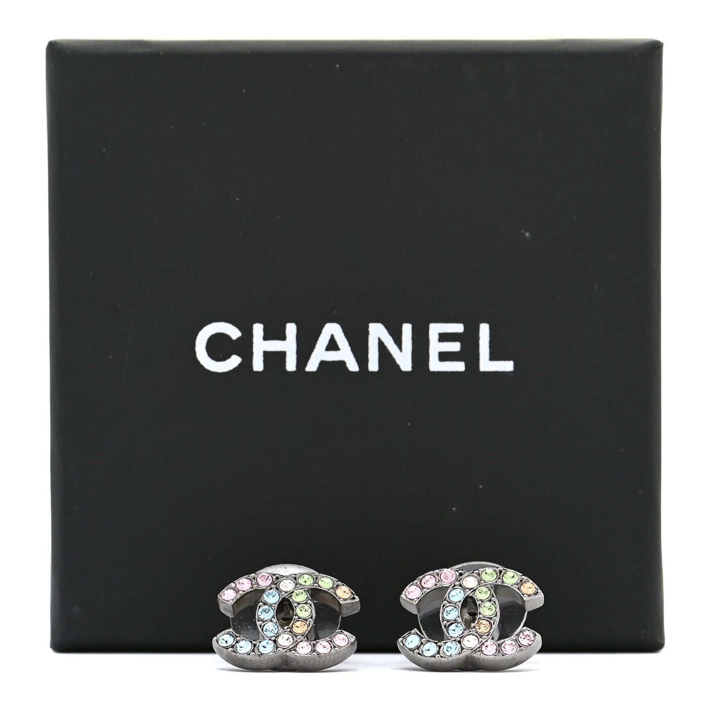 Ruthenium Crystal CC Earrings Multicolor
