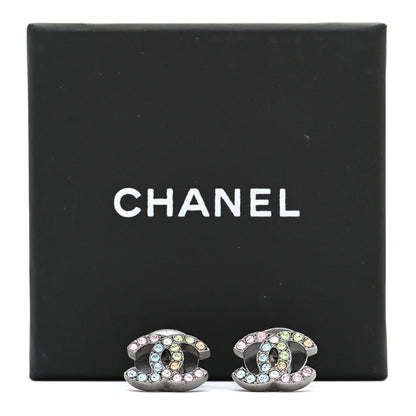 Chanel Ruthenium Crystal CC Earrings Multicolor 6 of 6