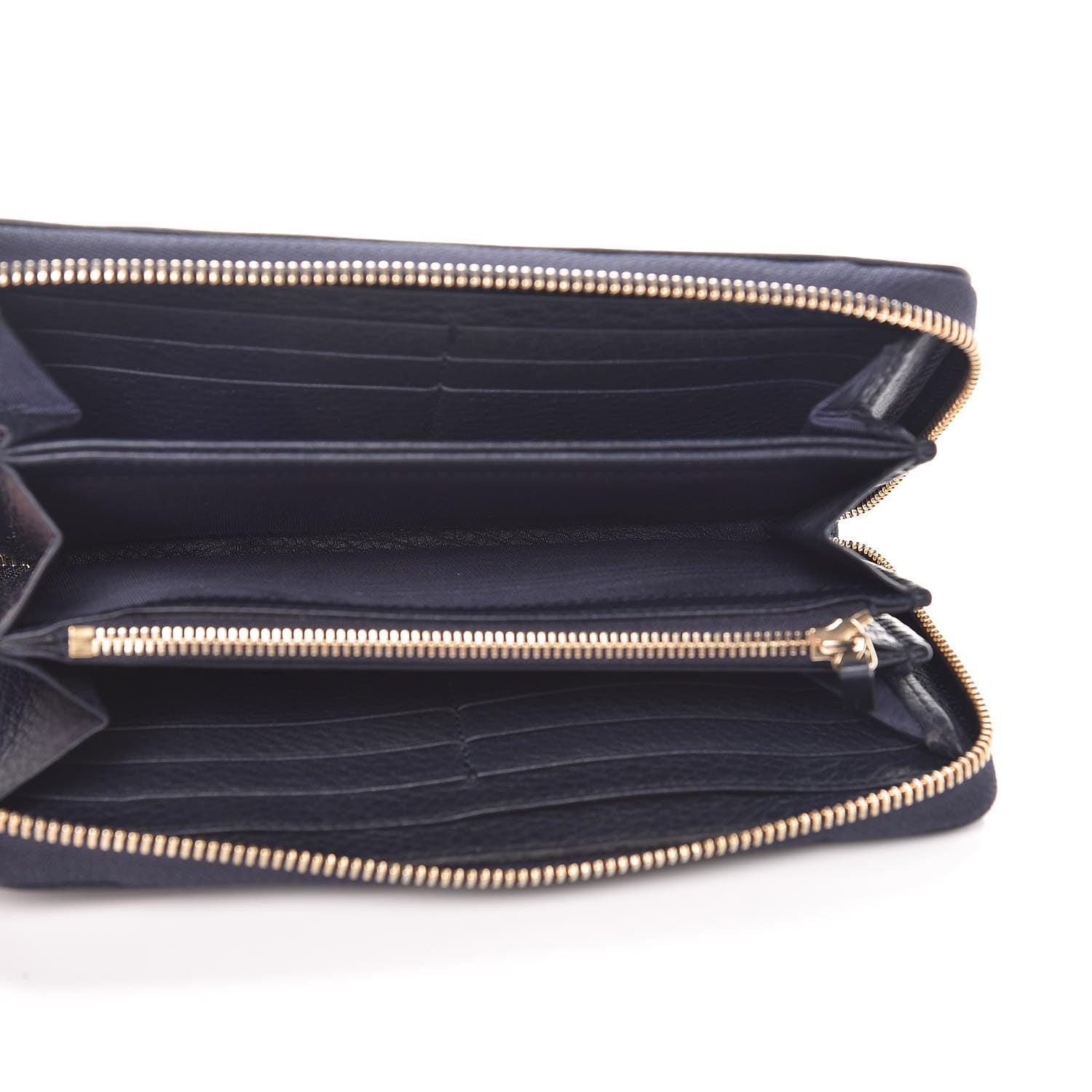 Gucci Pebbled Calfskin Soho Zip Around Wallet Blue 5 of 7