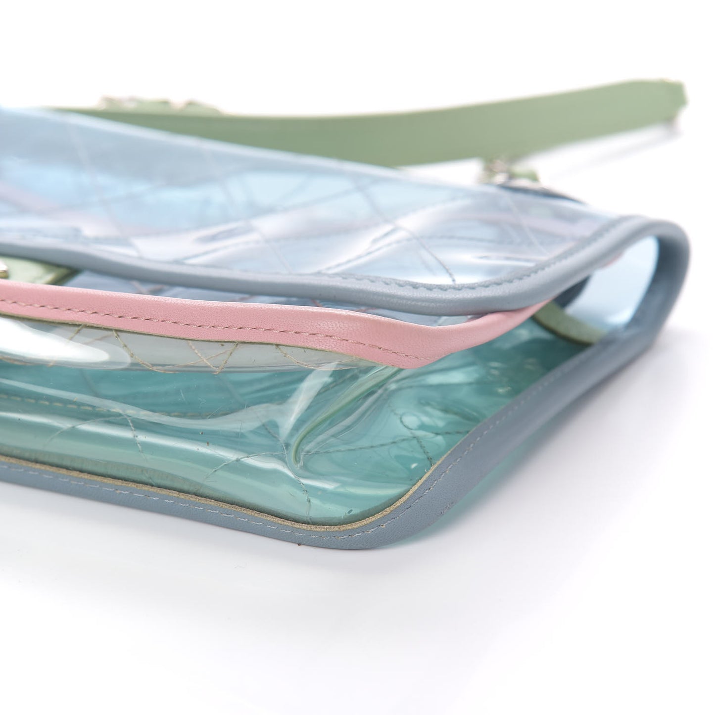 Lambskin PVC Quilted Medium Coco Splash Flap Blue Green