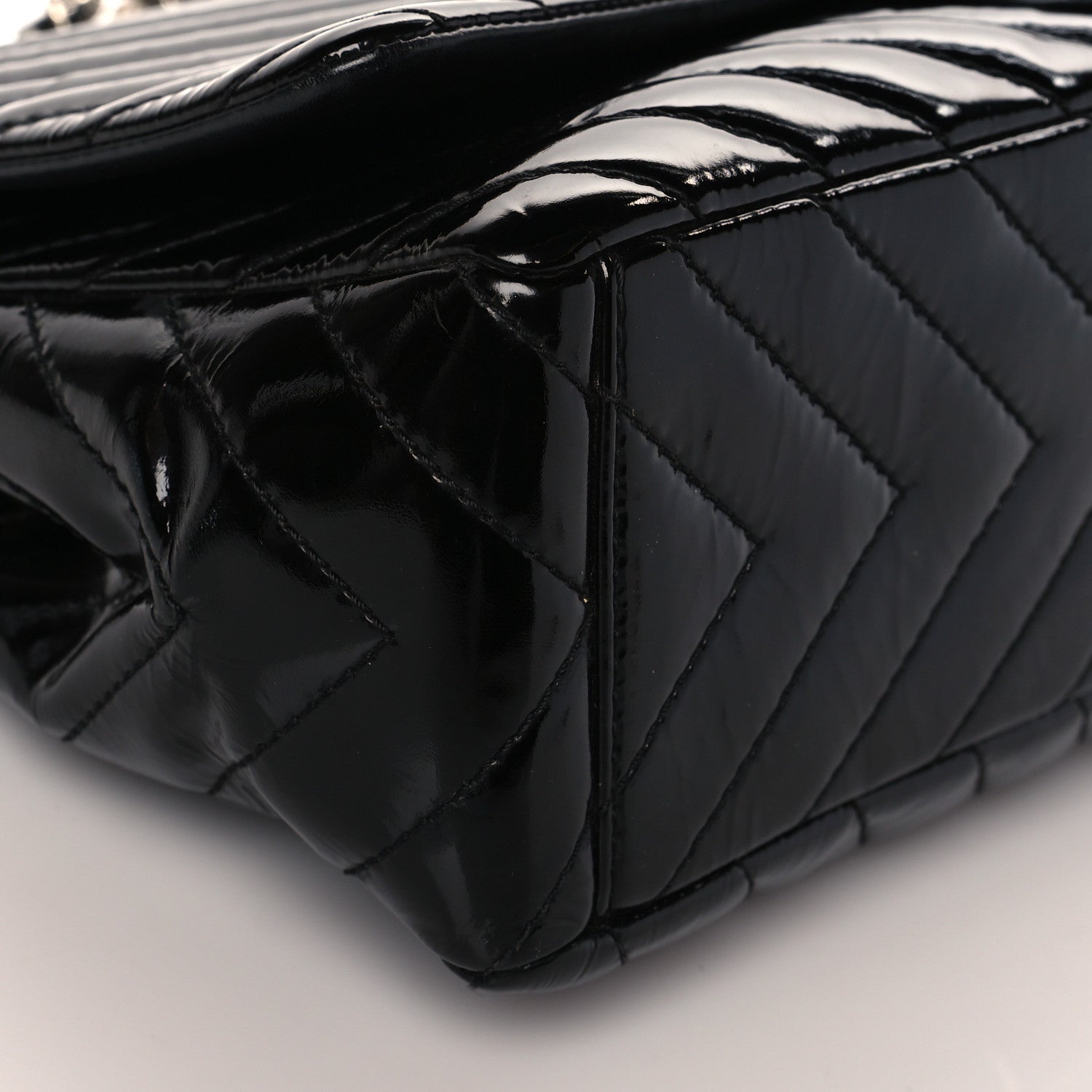 Chanel Patent Chevron Quilted Maxi Single Flap Black 9 of 11