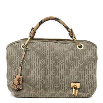 Louis Vuitton Suede Snakeskin Monogram Embossed Whisper PM Jade 1 of 13