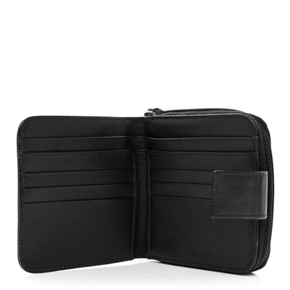 Prada Saffiano Metal Compact Wallet Black 5 of 12