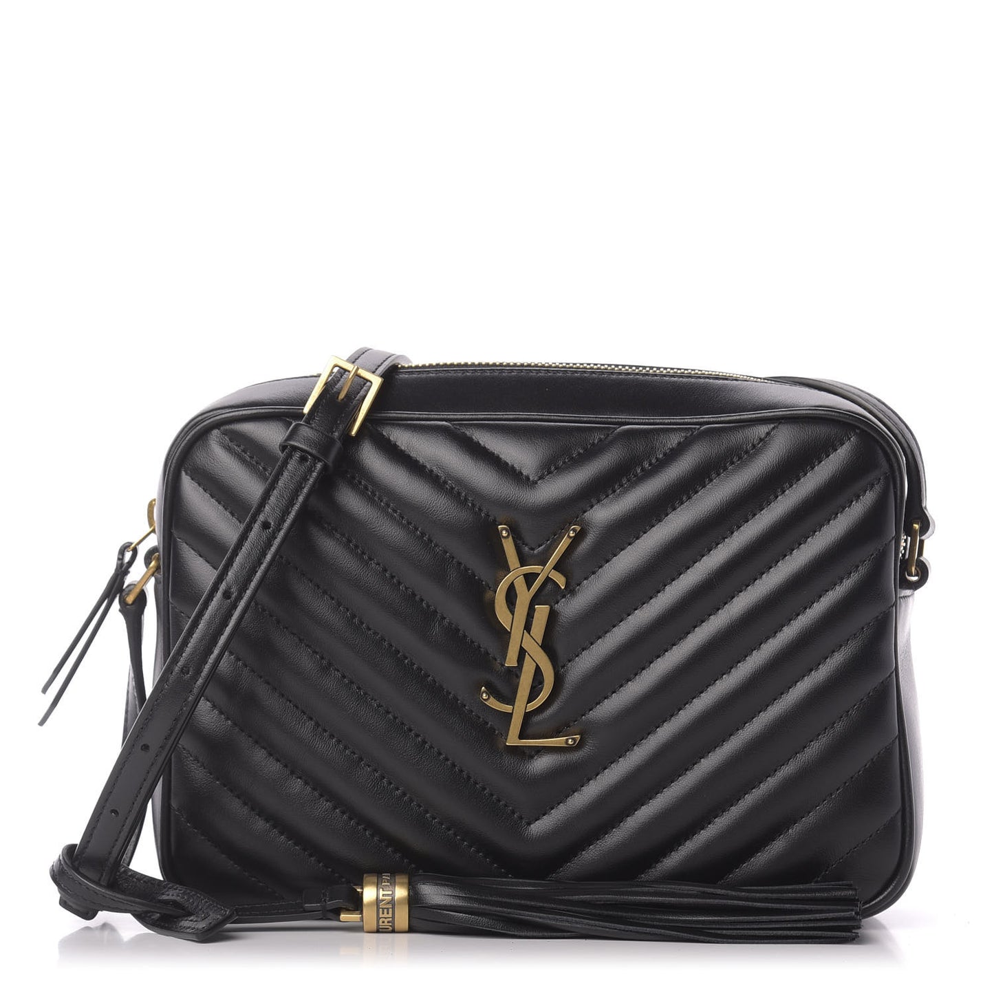 Calfskin Matelasse Monogram Lou Camera Bag Black