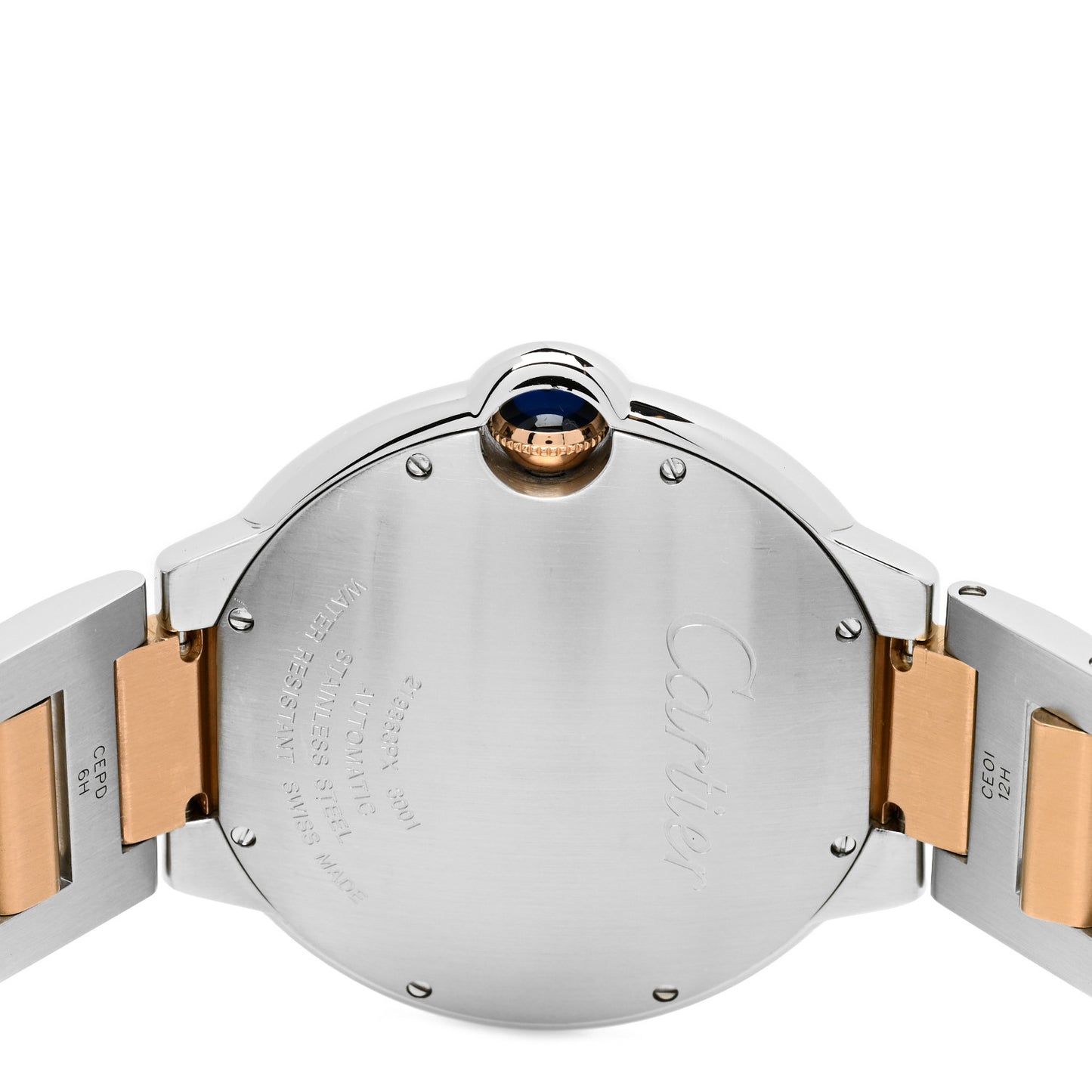 Stainless Steel 18K Pink Gold 42mm Ballon Bleu De Cartier Automatic Watch Brown