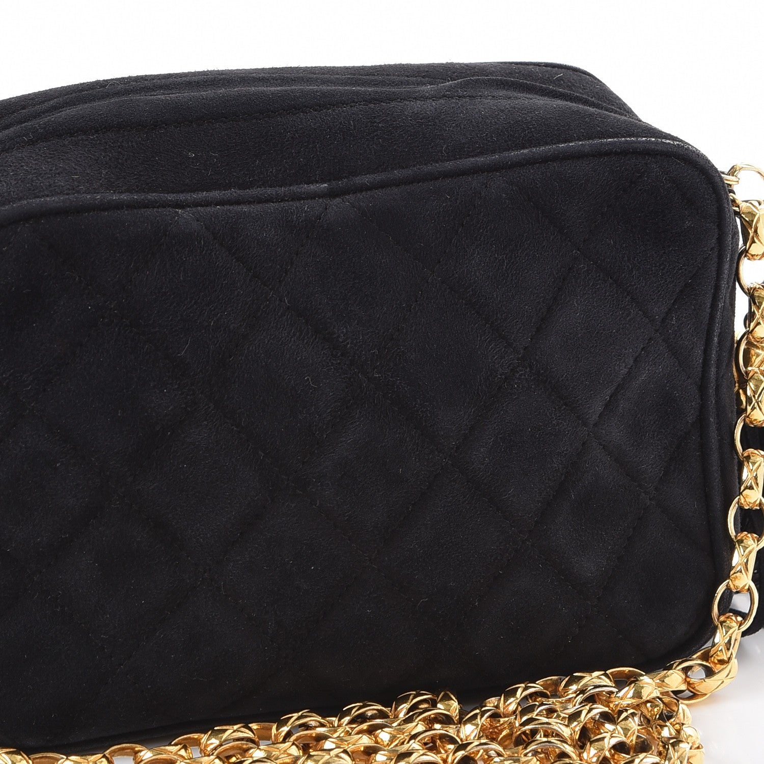 Chanel Suede Quilted CC Tassel Camera Case Black 6 of 10