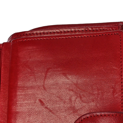 Chanel Calfskin Diamond Stitched French Wallet Red 11 of 14