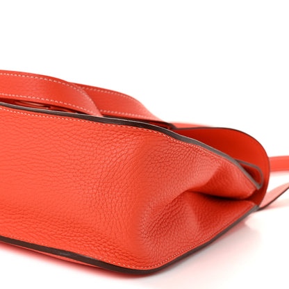Hermes Taurillon Clemence Halzan 31 GM Orange 10 of 10