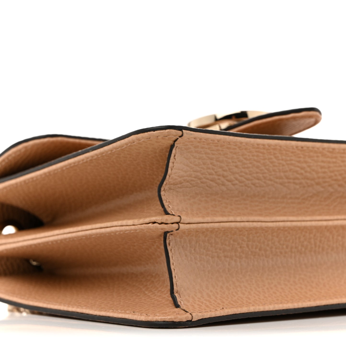 Dollar Calfskin Small Interlocking G Shoulder Bag Camelia