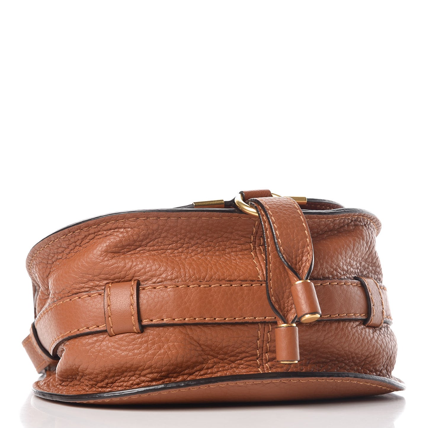 Calfskin Mini Marcie Round Crossbody Bag Tan