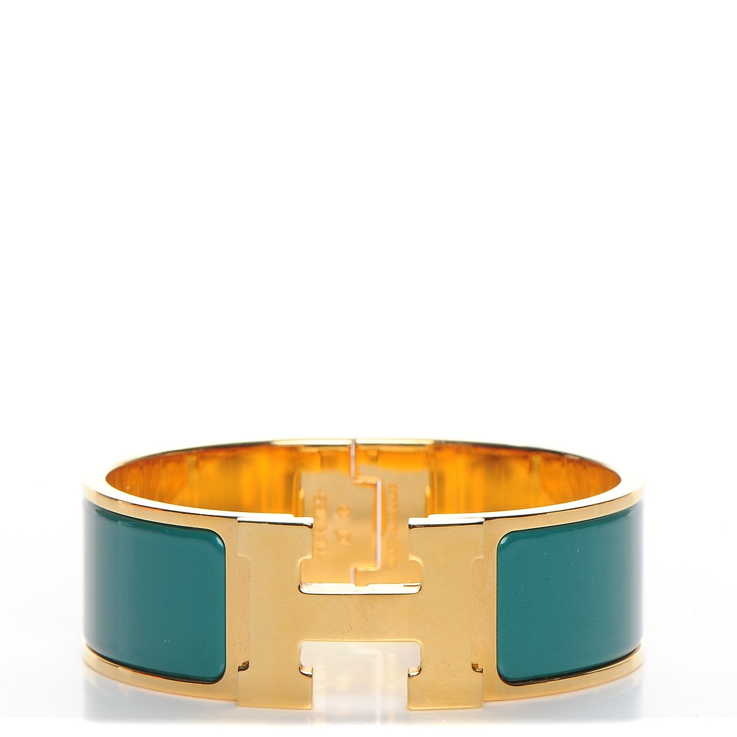 Enamel Wide Clic Clac H Bracelet PM Malachite