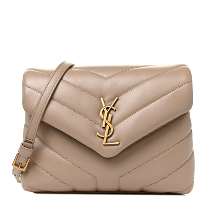 Saint Laurent Calfskin Y Quilted Monogram Toy Loulou Satchel Latte 1 of 9