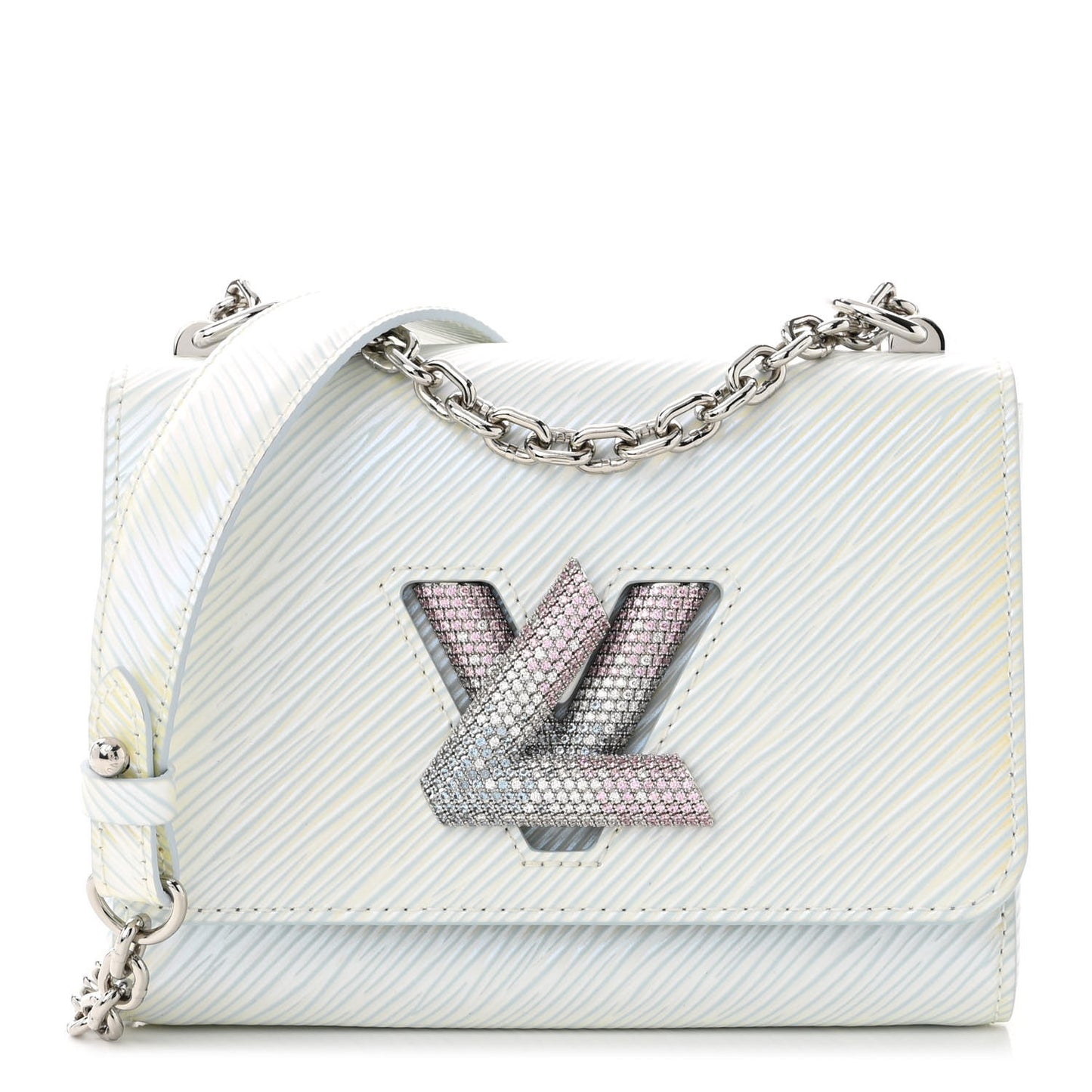 Epi Milky Way Twist Braided Chain Shoulder Bag Icy Blue