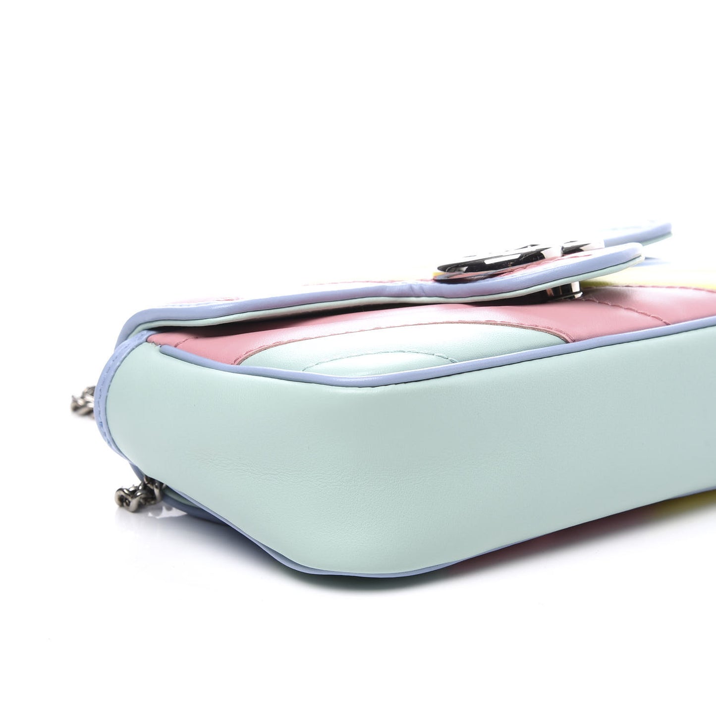 Calfskin Matelasse Diagonal Super Mini GG Marmont Shoulder Bag Multicolor Pastel