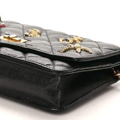 Chanel Aged Calfskin Lucky Charms 2.55 Reissue Wallet on Chain WOC Black 11 of 11