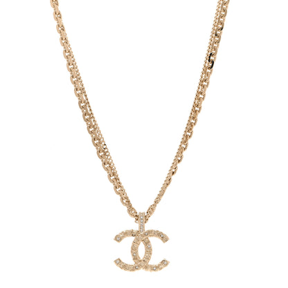 Chanel Crystal CC Multi Strand Chain Necklace Gold 1 of 6
