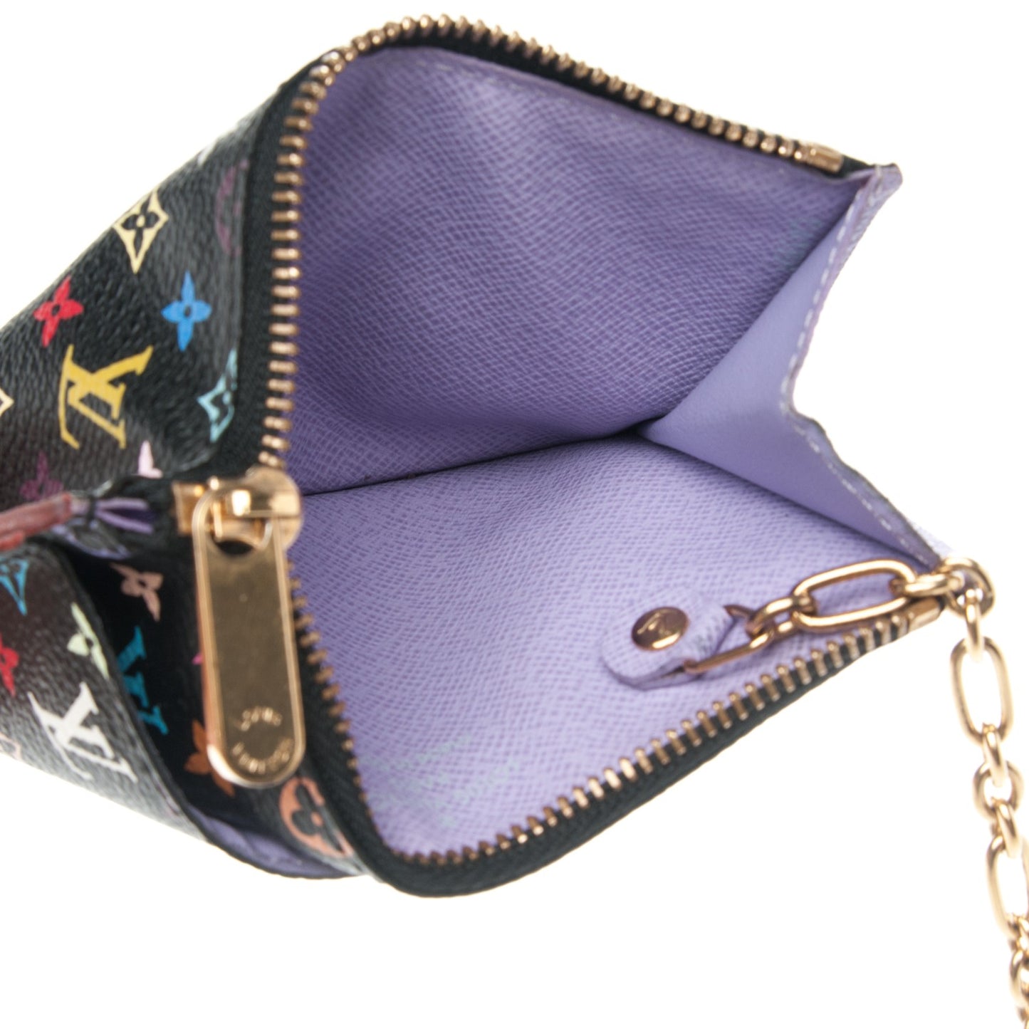 Monogram Multicolor Key Pouch Black Violet
