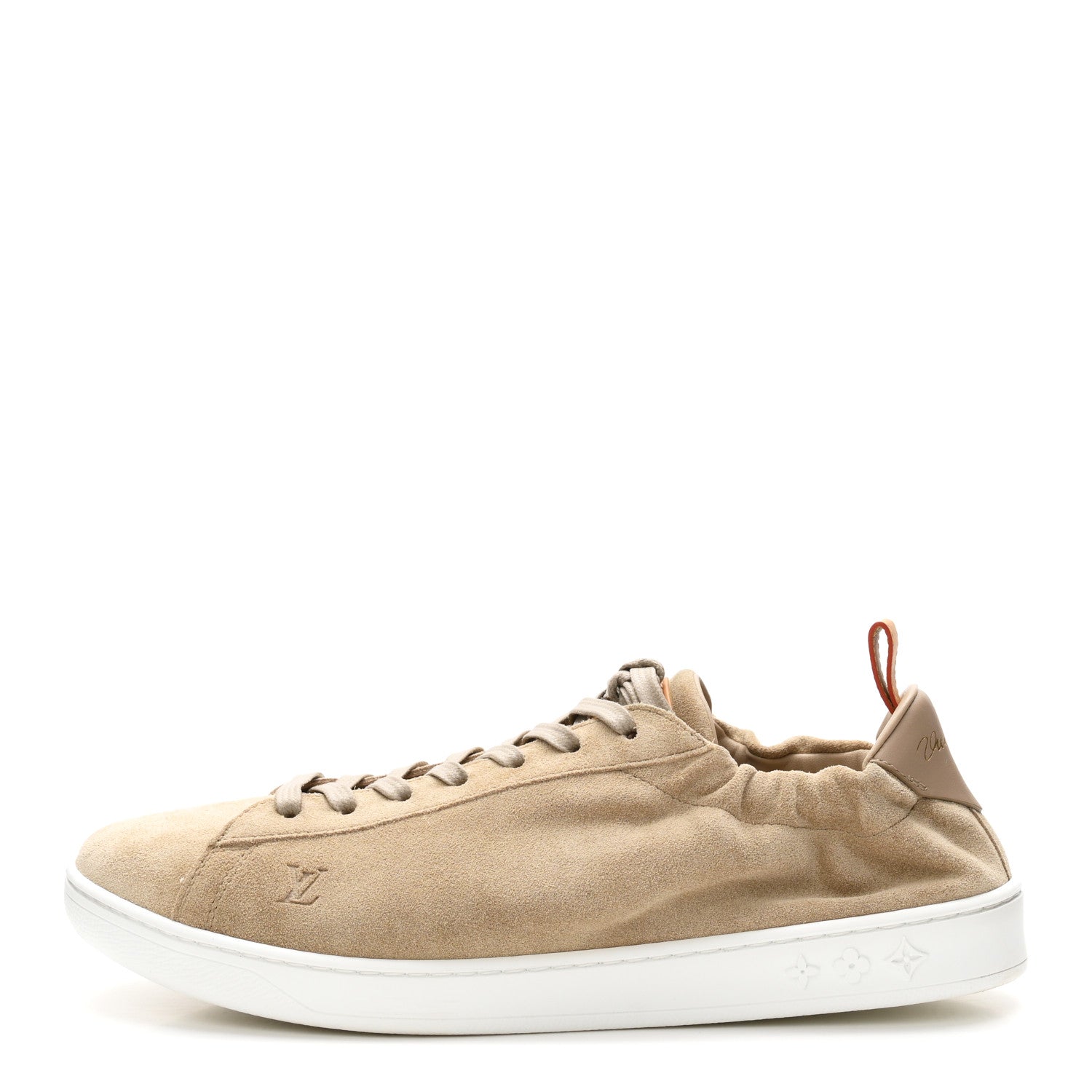 Louis Vuitton Suede Calfskin Mens LV Soft Sneakers 9 Beige 1 of 10