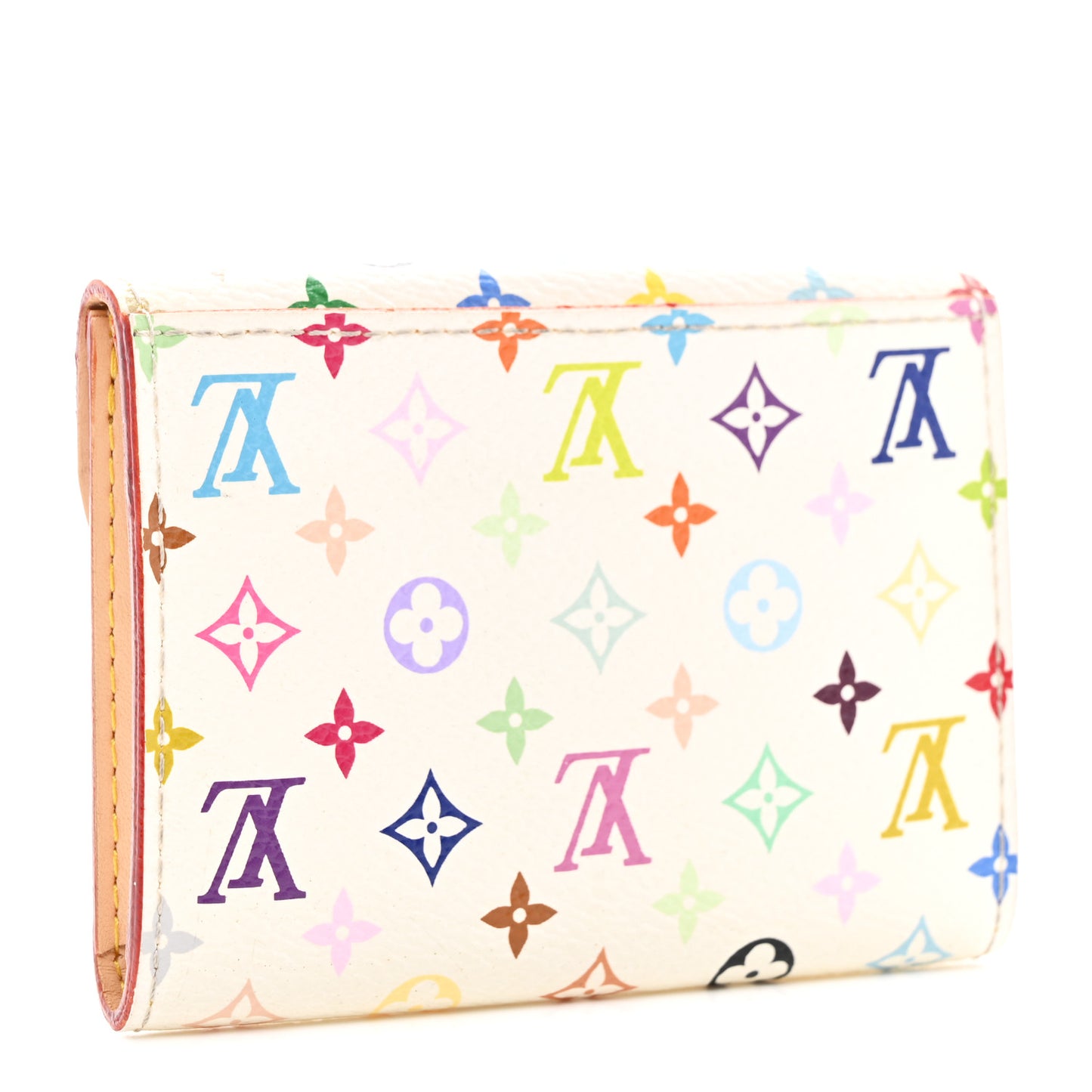 Monogram Multicolor Business Card Holder White