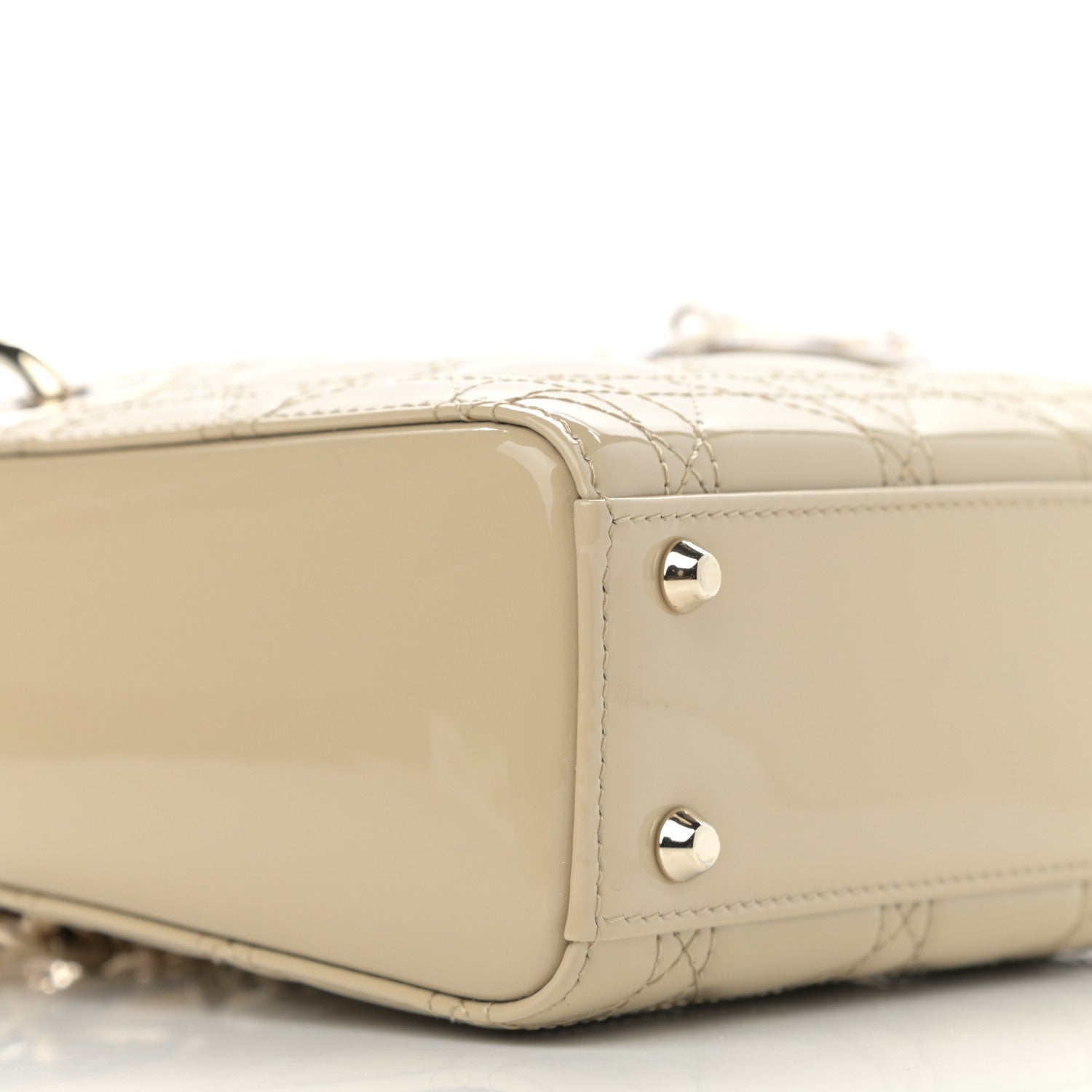 Christian Dior Patent Cannage Mini Lady Dior Beige 9 of 10