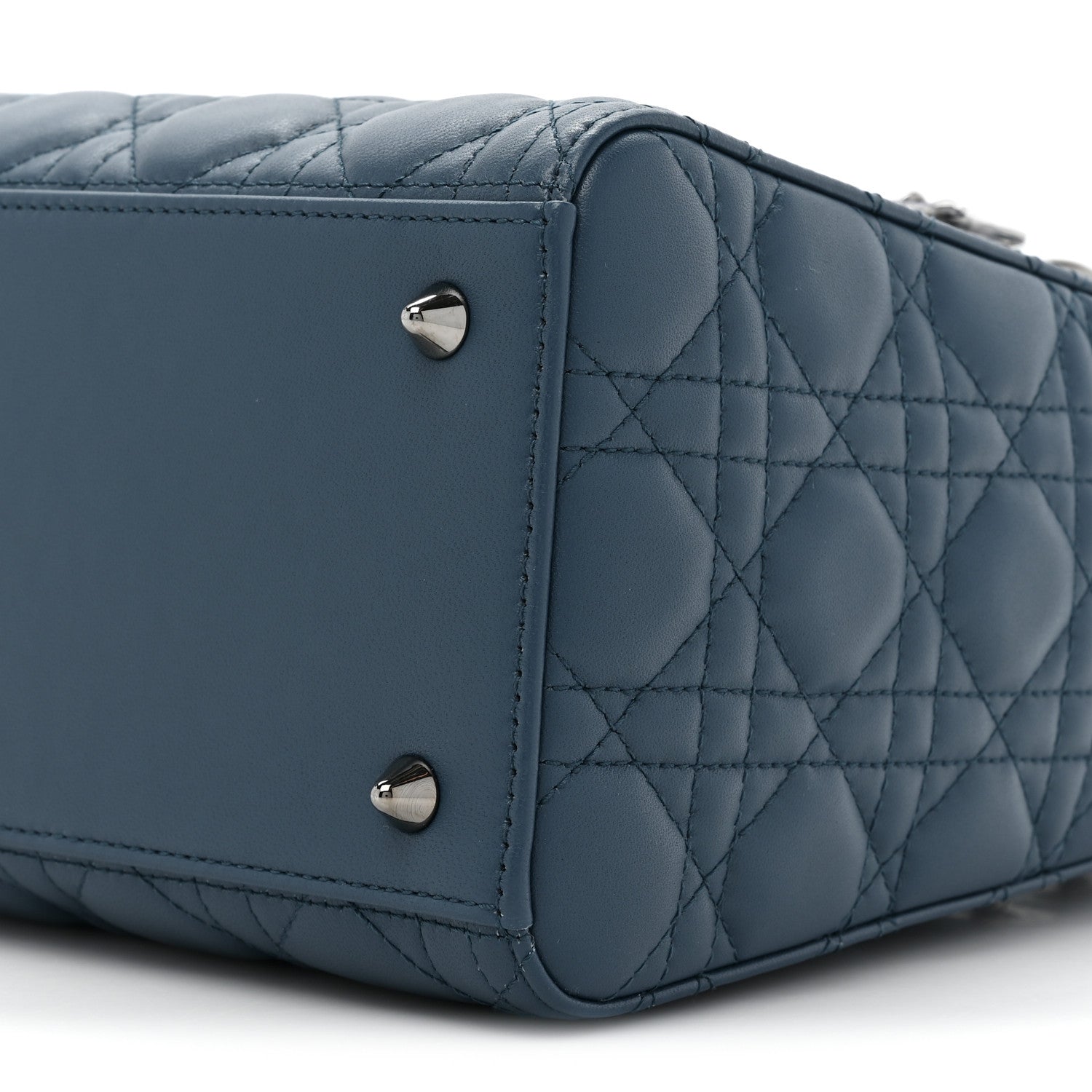 Christian Dior Lambskin Cannage Medium Lady Dior Blue 8 of 10