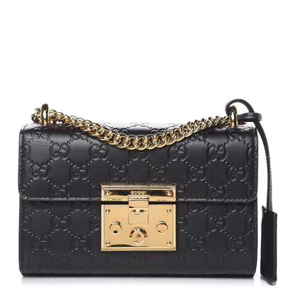 Gucci Guccissima Small Padlock Shoulder Bag Black 1 of 11