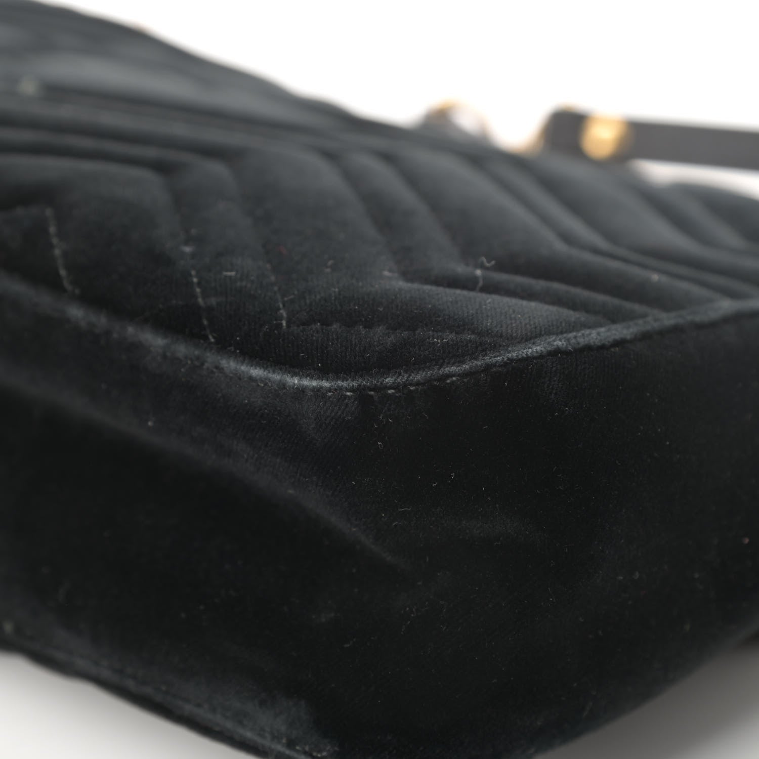 Gucci Velvet Matelasse Medium GG Marmont Shoulder Bag Black 11 of 16