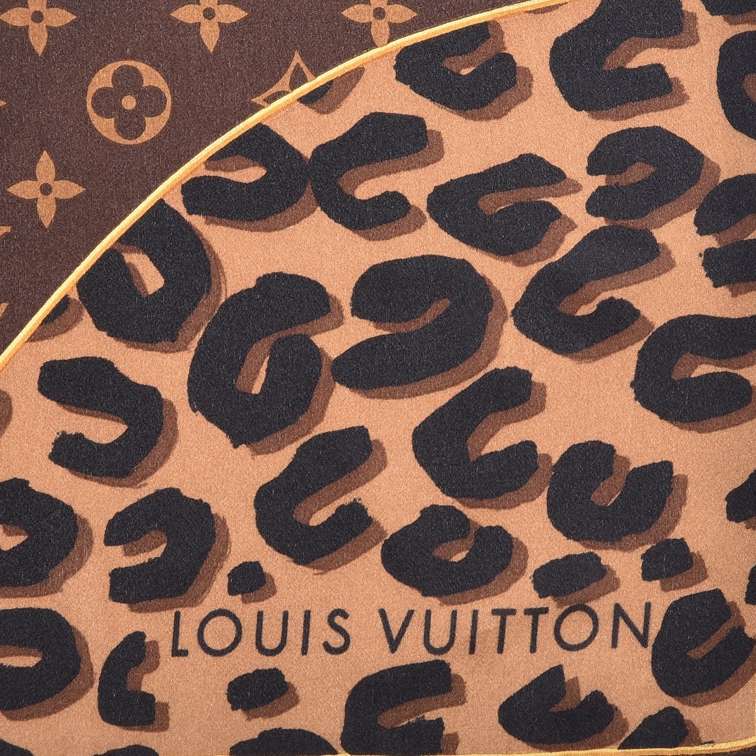 Louis Vuitton Silk Leopard Monogram Square Scarf 5 of 6