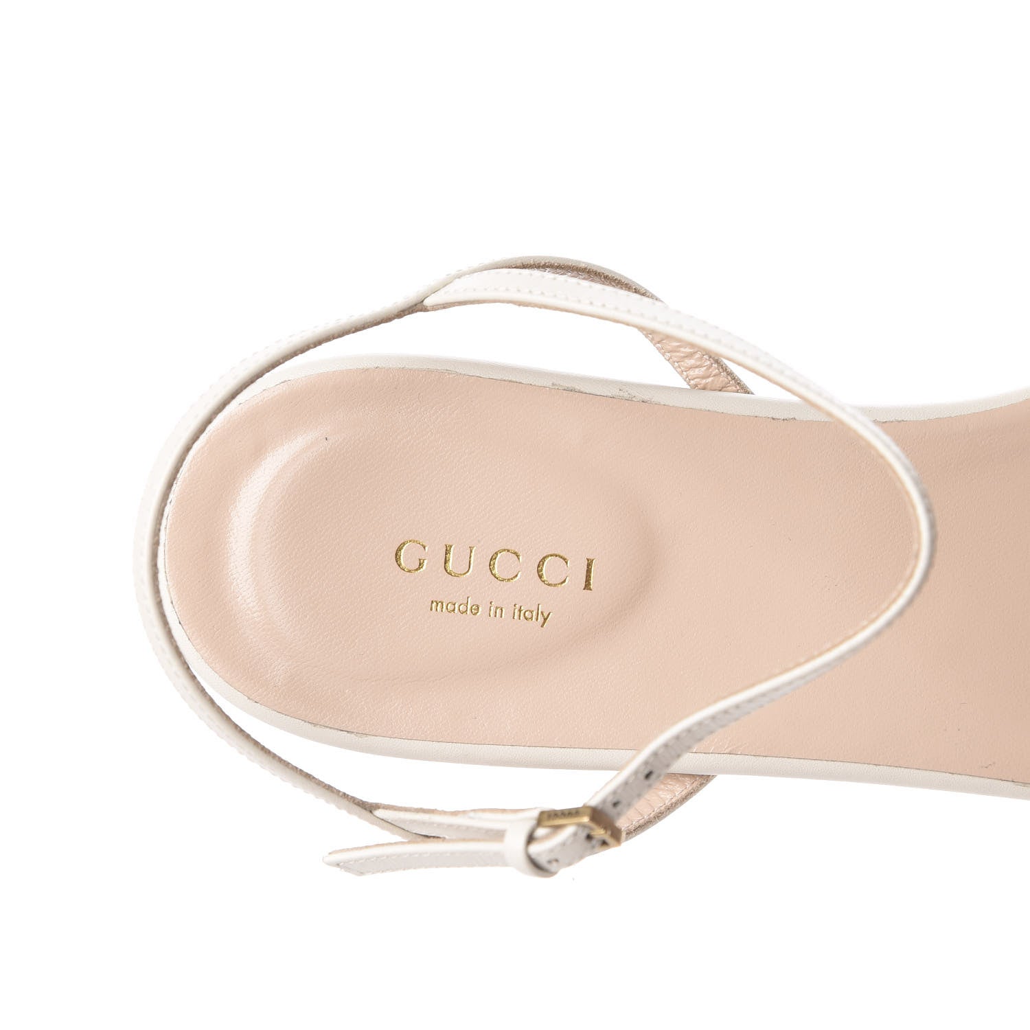 Gucci Lifford Calfskin GG Marmont Ankle Wrap Flat Sandals 41 Mystic White 8 of 9