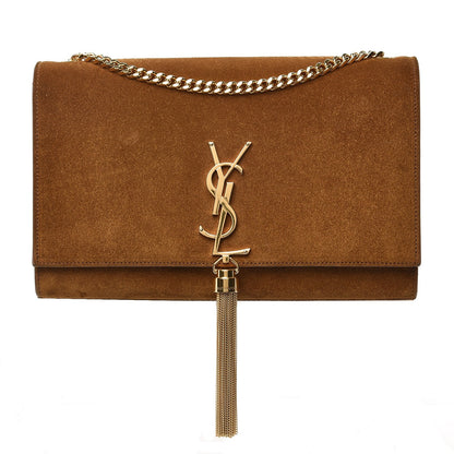 Saint Laurent Suede Medium Classic Monogram Kate Tassel Satchel Light Ochre 1 of 7