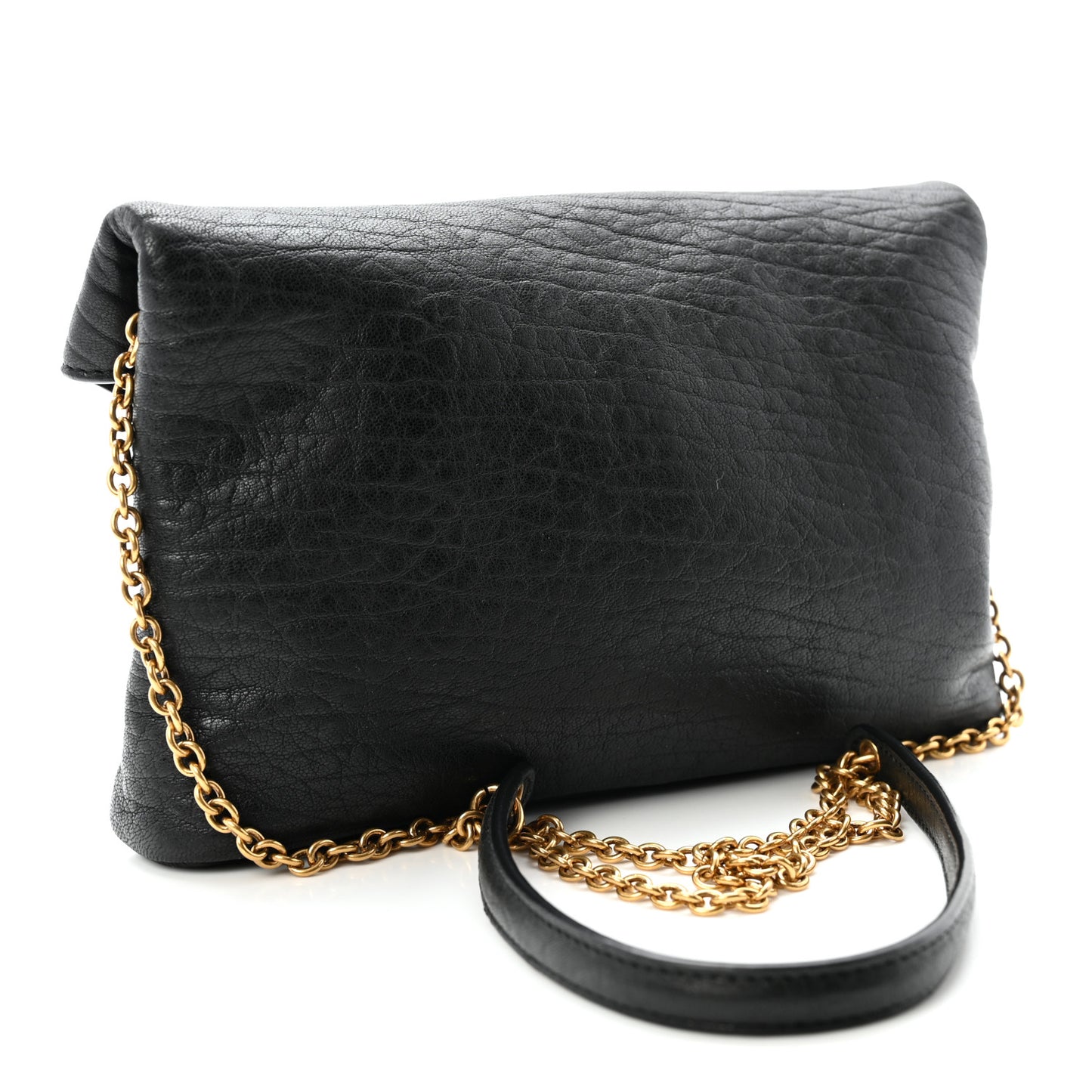 Supple Lambskin Small Cassandre Chain Pouch Black