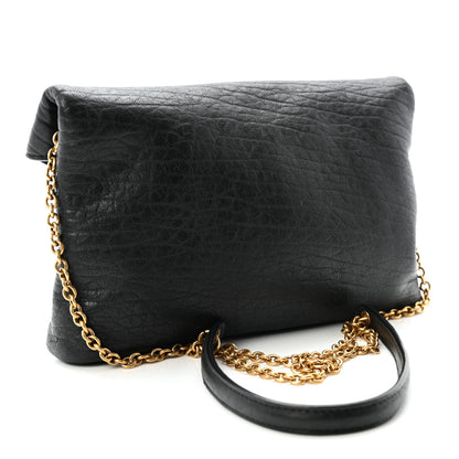 Saint Laurent Supple Lambskin Small Cassandre Chain Pouch Black 3 of 10