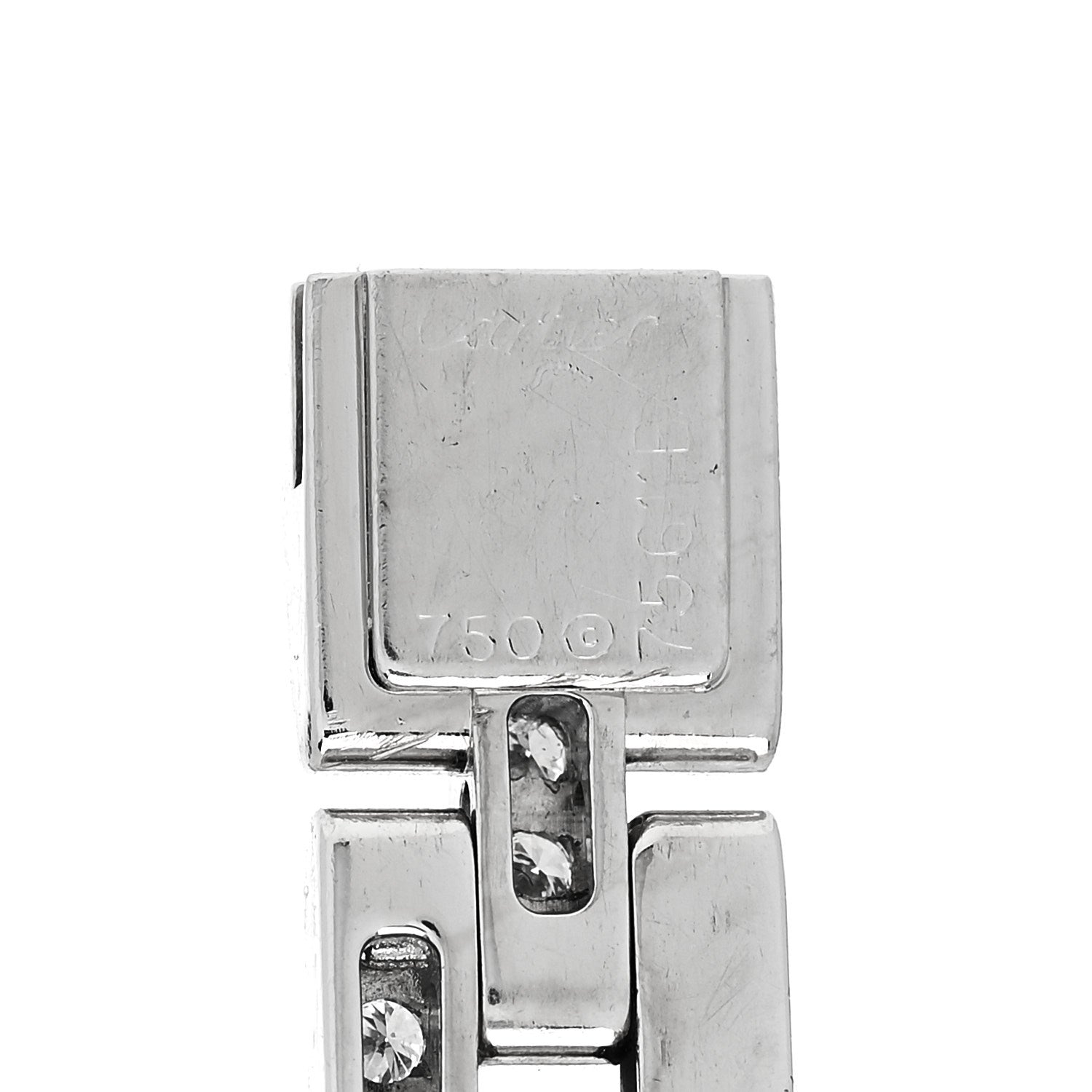 Cartier 18K White Gold Diamond Maillon Panthere Pave Link Bracelet 3 of 4