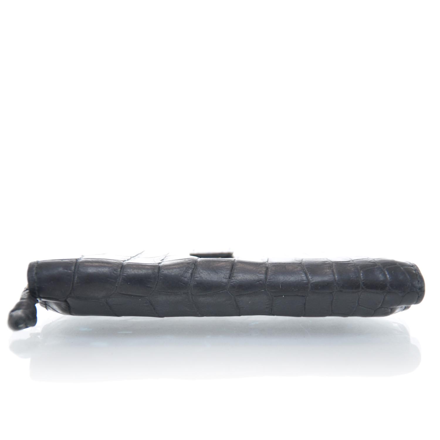 Bottega Veneta Crocodile Clutch Wallet Black 5 of 12