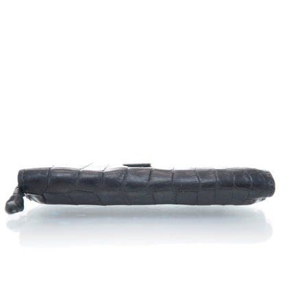 Bottega Veneta Crocodile Clutch Wallet Black 5 of 12