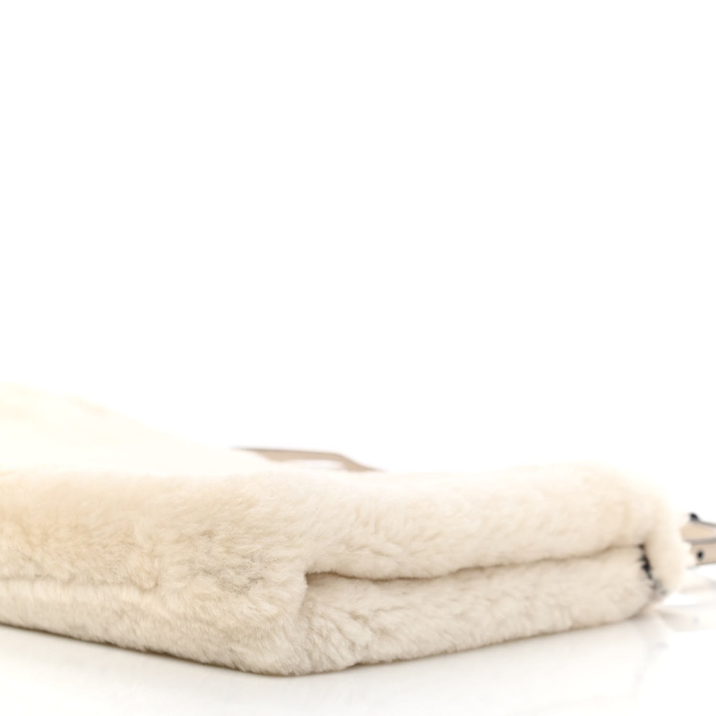 Shearling Peekaboo Iconic Clutch White Papavero