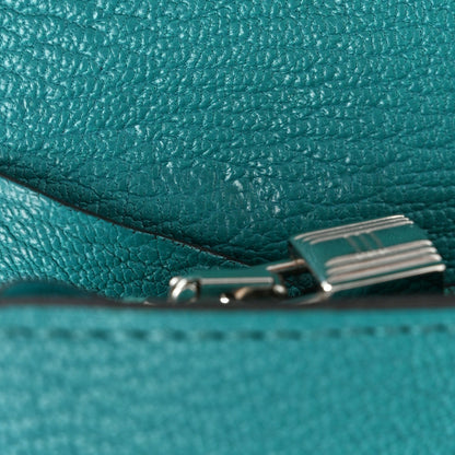 Hermes Chevre Mysore Kelly Longue Wallet Bleu Paon 10 of 11