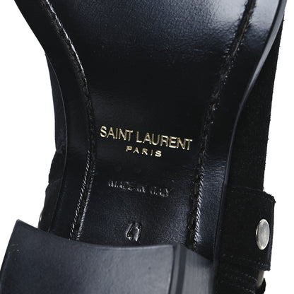 Saint Laurent Suede Mens Wyatt Harness Boots 41 Black 8 of 13