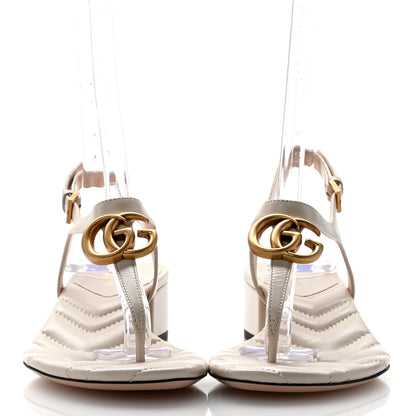 Gucci Nappa Matelasse Double G 35mm Thong Sandals 36.5 Mystic White 2 of 8