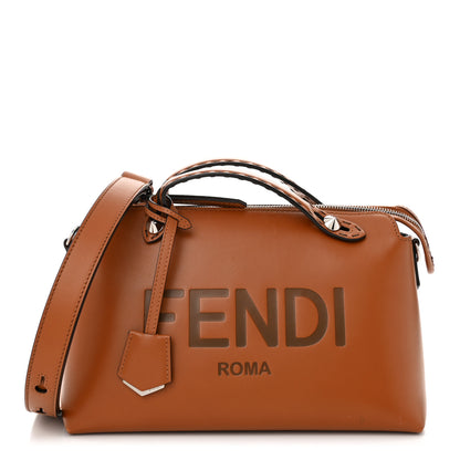 Fendi Vitello King Logo Embossed Medium By The Way Boston Bag Cuoio 1 of 11
