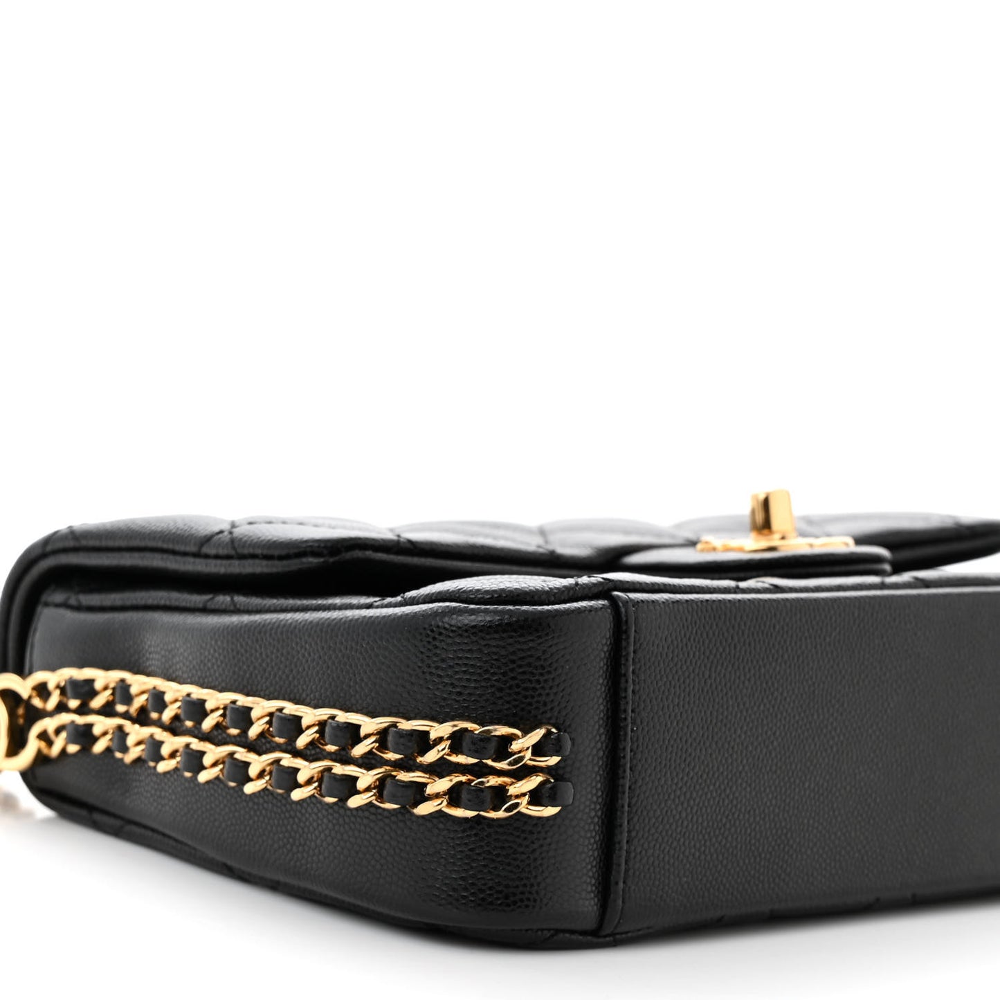 Caviar Quilted Mini CC You Flap Black