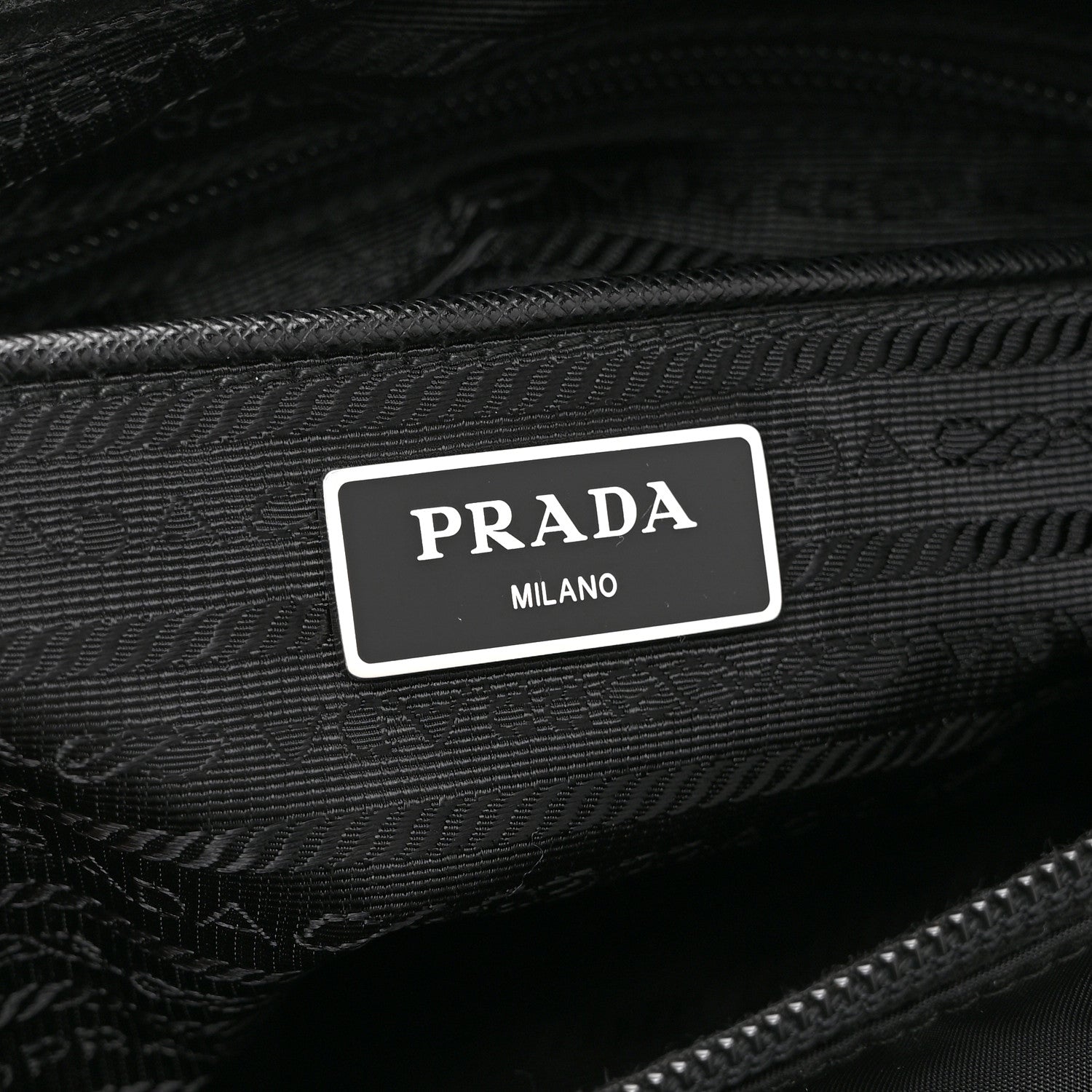 Prada Re-Nylon Vela Saffiano Pocket Double Buckle Messenger Shoulder Bag Black 7 of 11