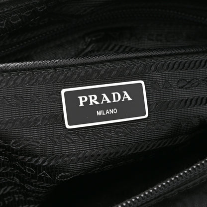 Prada Re-Nylon Vela Saffiano Pocket Double Buckle Messenger Shoulder Bag Black 7 of 11