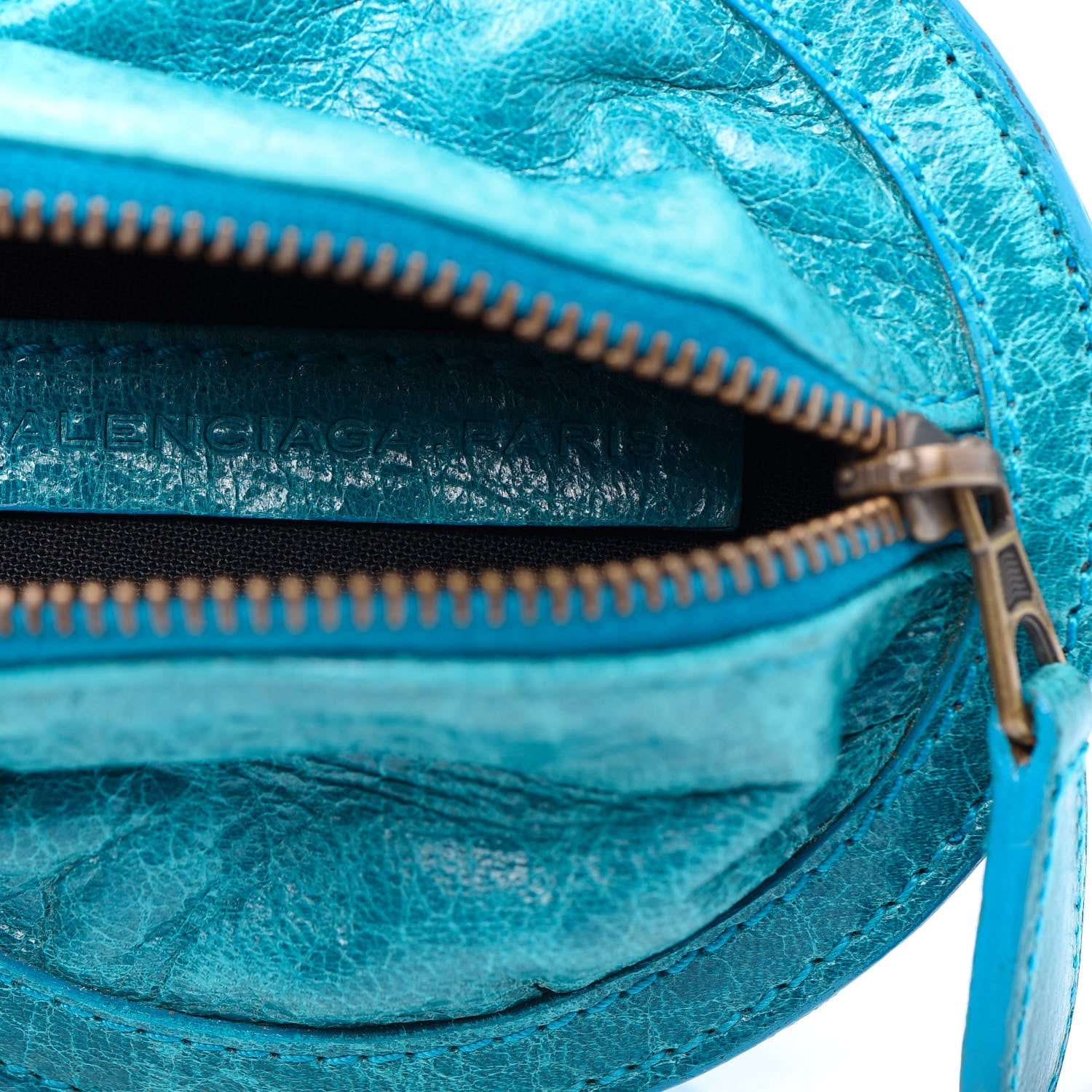 Balenciaga Chevre Classic Hardware Planet Key Pouch Turquoise 4 of 4