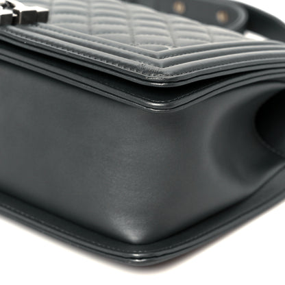 Chanel Metallic Calfskin Quilted Medium Boy Flap Dark Silver 10 of 10