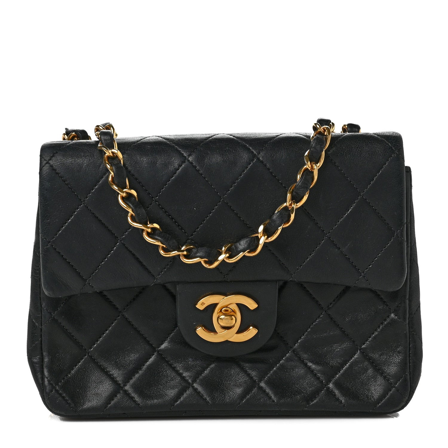Chanel Lambskin Quilted Mini Square Flap Bag Black 1 of 9