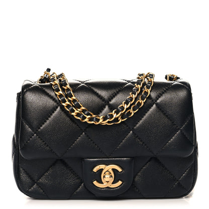 Chanel Lambskin Quilted Pearl Small Flap Black 1 of 11