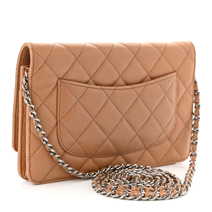 Chanel Caviar Quilted Wallet on Chain WOC Beige 3 of 11