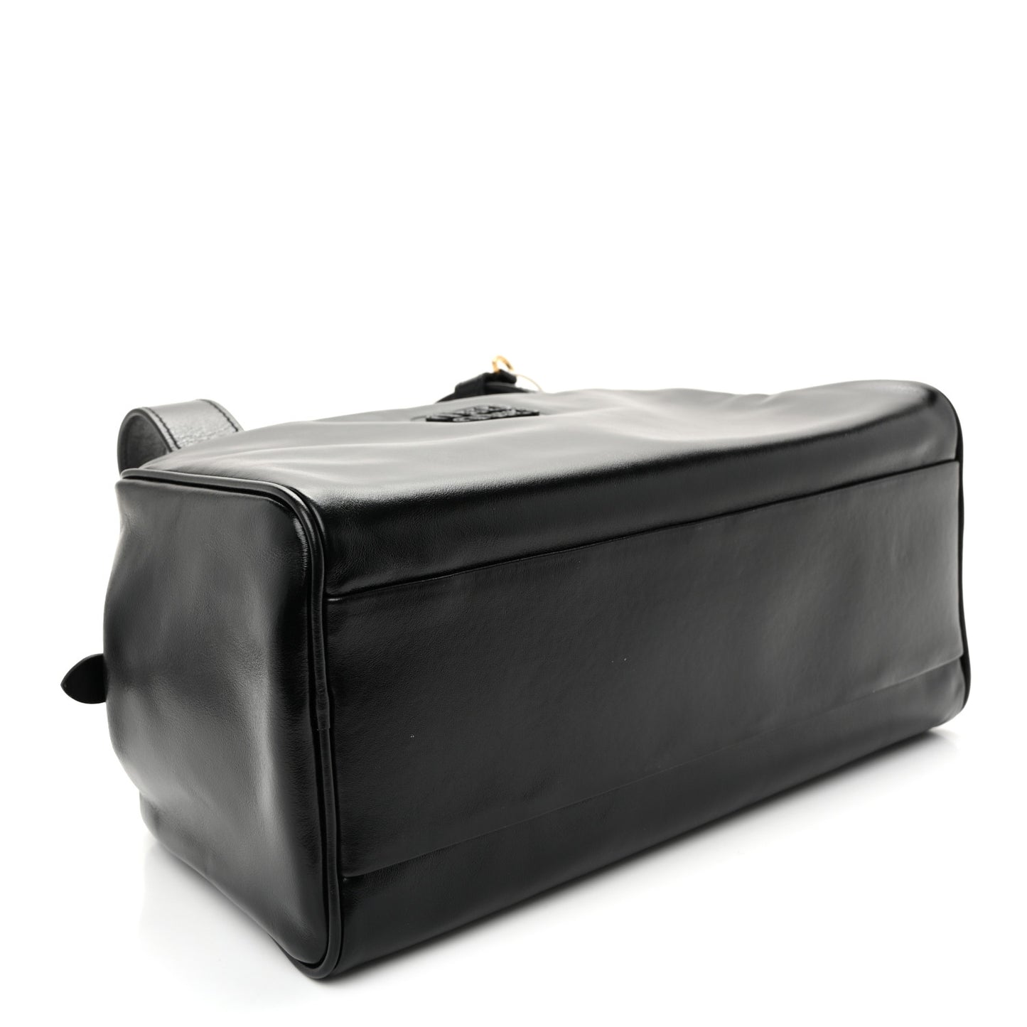Vitello Lux Bauletto Top Handle Bag Black